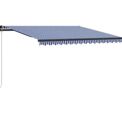 Manuaalisesti sisäänkelattava markiisi 1 300x250 cm sininen/valkoinen