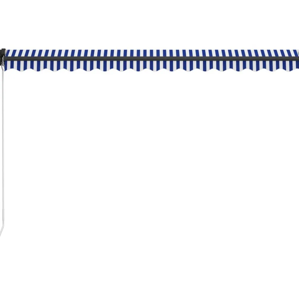 Manuaalisesti sisäänkelattava markiisi 1 300x250 cm sininen/valkoinen
