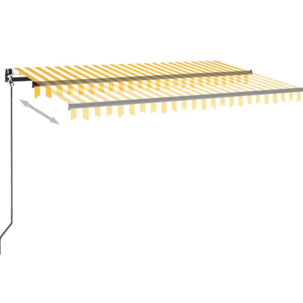 Manuaalisesti sisäänkelattava markiisi 1 300x250 cm sininen/valkoinen
