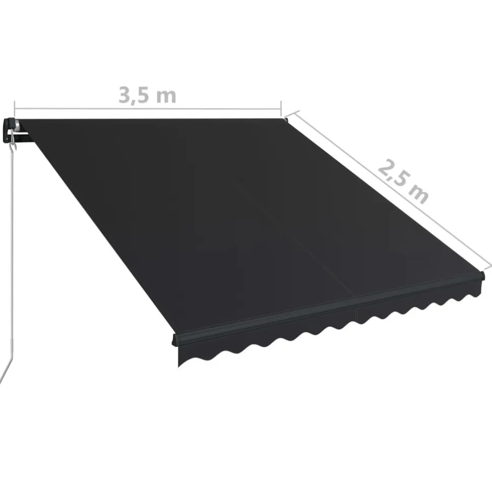 Manuaalisesti sisäänkelattava markiisi 1 300x250 cm sininen/valkoinen