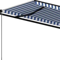 Manuaalisesti sisäänkelattava markiisi 1 300x250 cm sininen/valkoinen