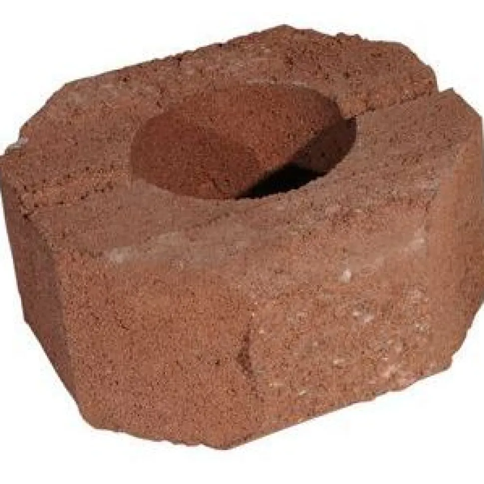 Muurikivi Rudus Aitakivi päätykivi 200x200x100 mm sileä punainen