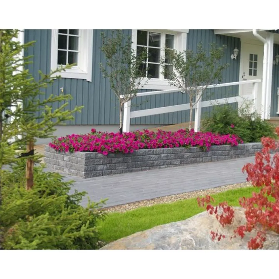 Muurikivi Rudus Muurikko kulmakivi 352x235x100 mm sileä musta