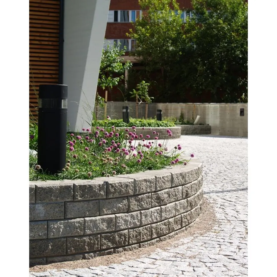 Muurikivi Rudus Muurikko peruskivi 235x235x100 mm sileä harmaa