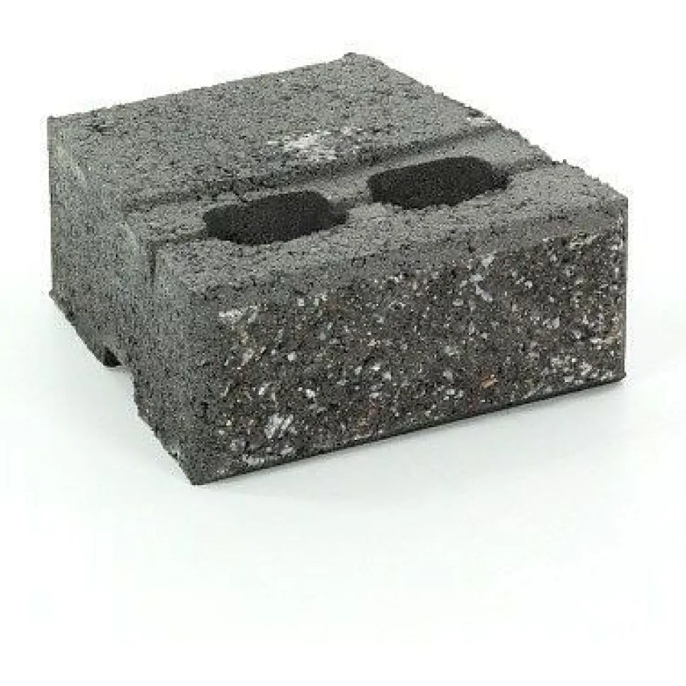 Muurikivi Rudus Muurikko peruskivi 235x235x100 mm sileä musta