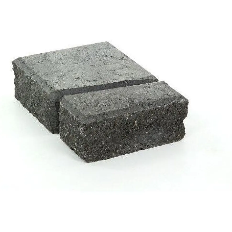 Muurikivi Rudus Muurikko päätypari 100 mm sileä musta