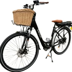 Naisten sähköpyörä Swoop City, 28", 7 vaihdetta, musta