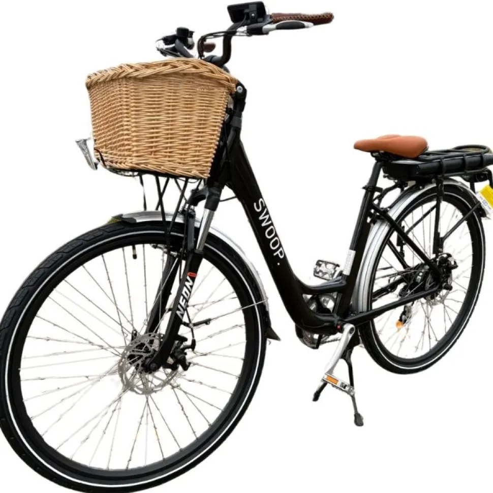 Naisten sähköpyörä Swoop City, 28", 7 vaihdetta, musta