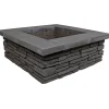 Nuotiopaikka Lakka Loimu + kansi, 1200x1200x420mm, musta