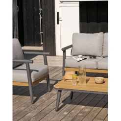 Oleskeluryhmä House Nordic Comillas, 5-istuttava, pehmusteilla, harmaa