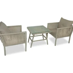 Oleskeluryhmä Linento Garden Shangai 2, 2 tuolia + pöytä, kerma