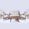 Oleskeluryhmä Linento Garden Walnut, 4-istuttava, kerma