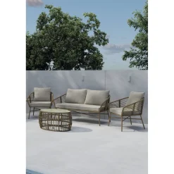 Oleskeluryhmä Venture Home Lipari, 4-istuttava, ruskea/beige