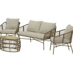 Oleskeluryhmä Venture Home Lipari, 4-istuttava, ruskea/beige