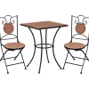 3-osainen mosaiikkibistrosarja 89x60x60 cm keraamiset laatat terrakotta