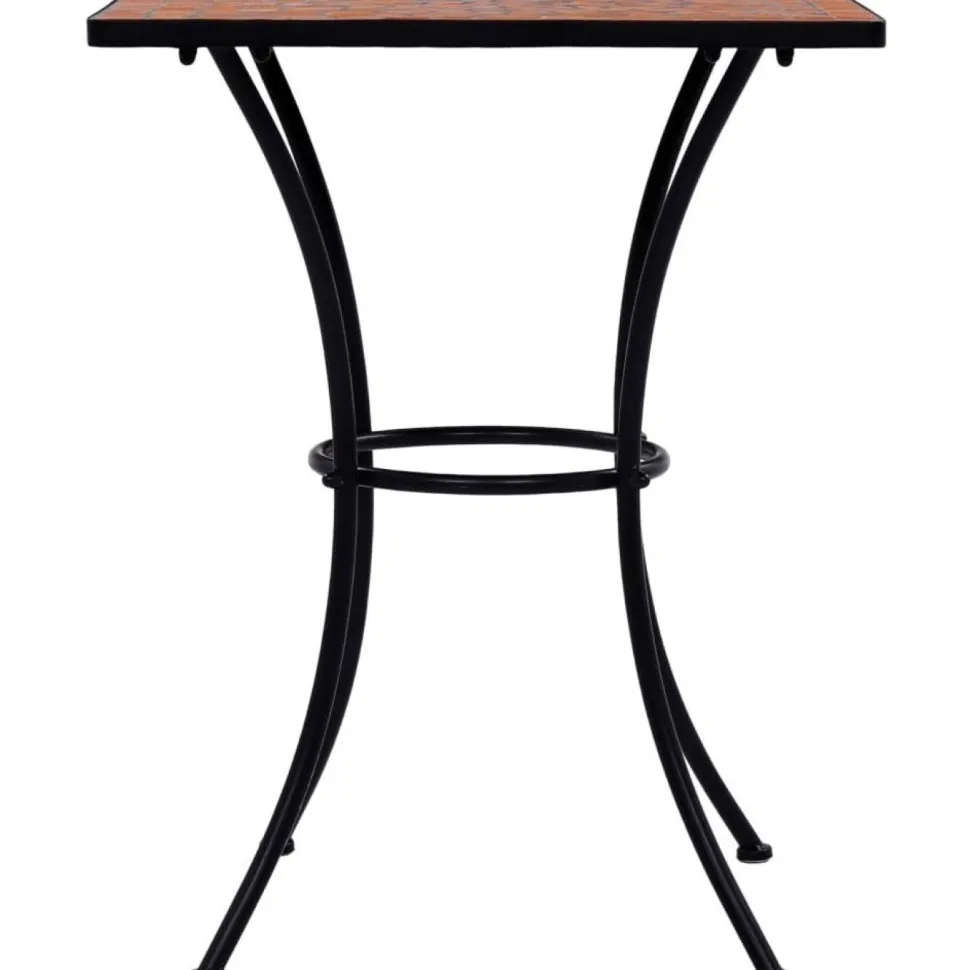 3-osainen mosaiikkibistrosarja 89x60x60 cm keraamiset laatat terrakotta