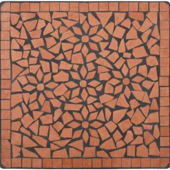 3-osainen mosaiikkibistrosarja 89x60x60 cm keraamiset laatat terrakotta