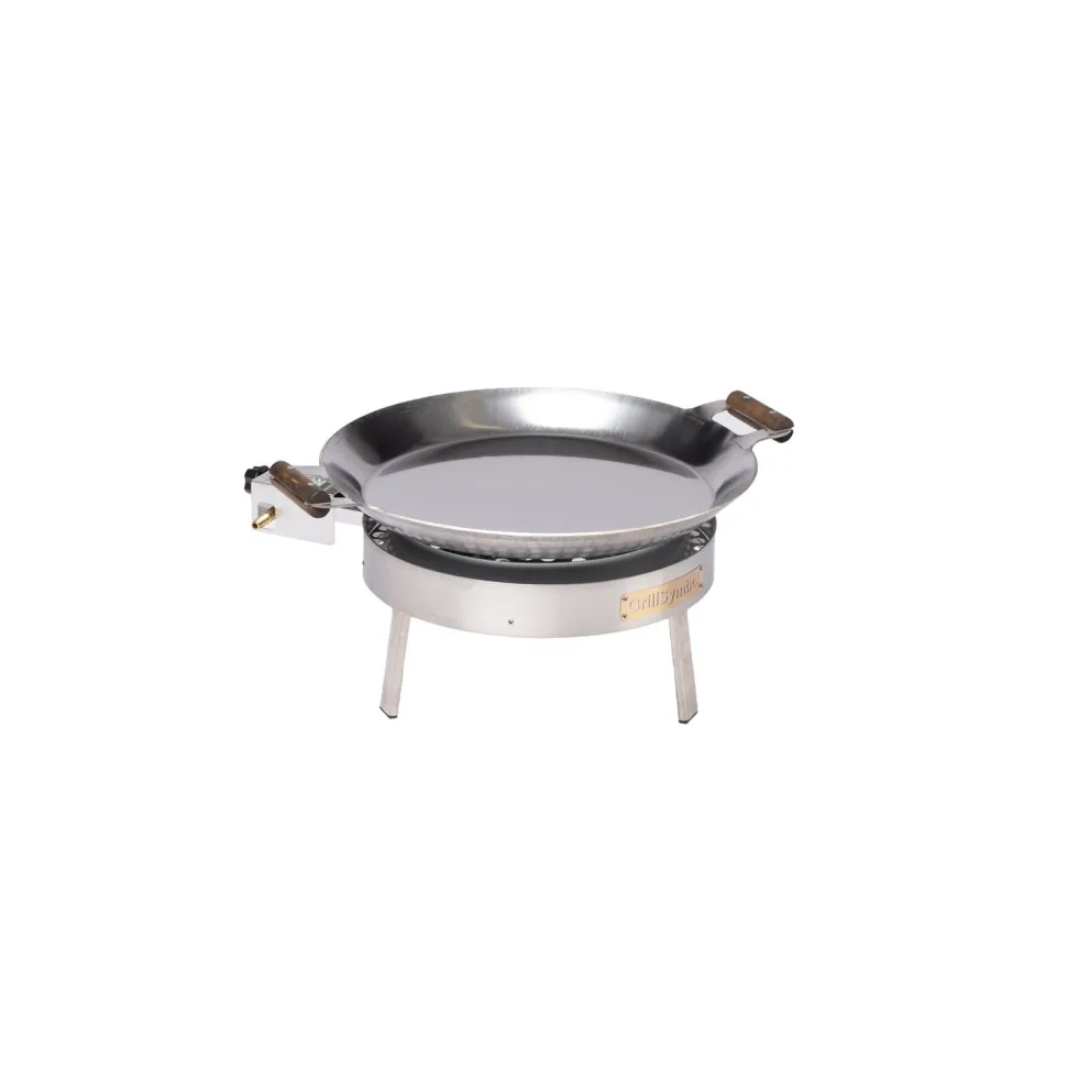 Paellasetti GrillSymbol PRO-460-INOX Ø 46 cm D-300 kaasupoltin säädinletkusetti teräs
