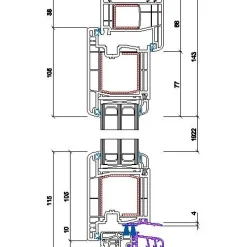 Parvekeovi Seicom PVC TD 3K, PVC, 3-lasinen mittatilausovi