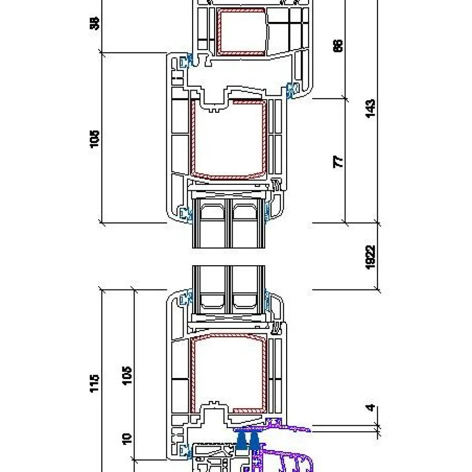 Parvekeovi Seicom PVC TD 1M 3K, PVC, 3-lasinen mittatilausovi