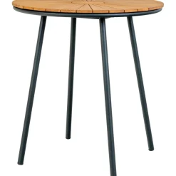 Parvekepöytä House Nordic Cleveland, ø70cm, tiikki, ruskea/musta