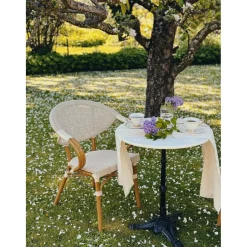 Parvekepöytä Hillerstorp Krögaren, Ø60cm, marmori/musta