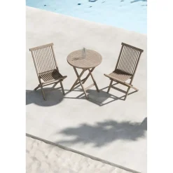 Parvekepöytä Venture Home Kenya, ø70cm, vaalea puu