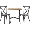 Parvekeryhmä Venture Home,  88x70cm Holmbeck-pöytä + 2 mustaa Tablas-tuolia