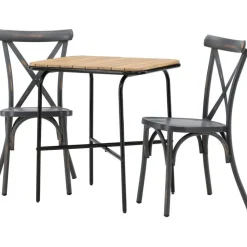 Parvekeryhmä Venture Home,  88x70cm Holmbeck-pöytä + 2 mustaa Tablas-tuolia