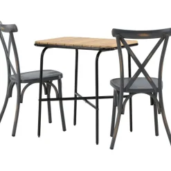 Parvekeryhmä Venture Home,  88x70cm Holmbeck-pöytä + 2 mustaa Tablas-tuolia