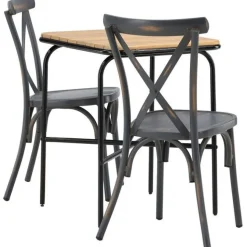Parvekeryhmä Venture Home,  88x70cm Holmbeck-pöytä + 2 mustaa Tablas-tuolia