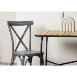 Parvekeryhmä Venture Home,  88x70cm Holmbeck-pöytä + 2 mustaa Tablas-tuolia