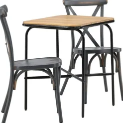 Parvekeryhmä Venture Home,  88x70cm Holmbeck-pöytä + 2 mustaa Tablas-tuolia