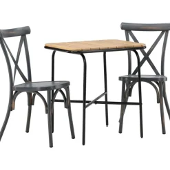 Parvekeryhmä Venture Home,  88x70cm Holmbeck-pöytä + 2 mustaa Tablas-tuolia