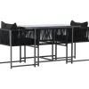 Parvekeryhmä Venture Home Noto, 120x60cm Noto-pöytä + 2 Noto-tuolia, musta
