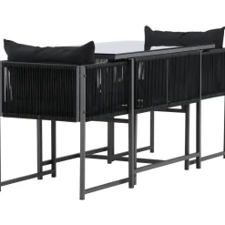 Parvekeryhmä Venture Home Noto, 120x60cm Noto-pöytä + 2 Noto-tuolia, musta