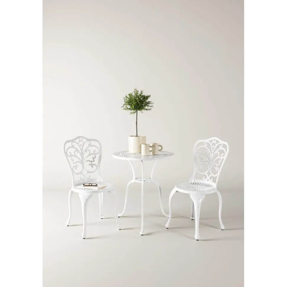 Parvekeryhmä Venture Home Nandin, ø60cm pöytä + 2 tuolia, valkoinen