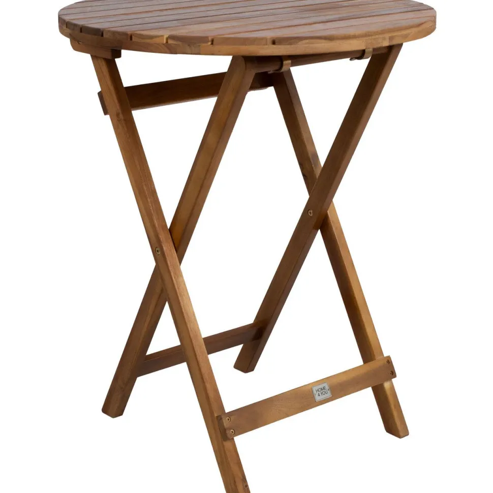 Parvekeryhmä Home4You GWEN Ø60 cm pöytä ja 2 tuolia, ruskea