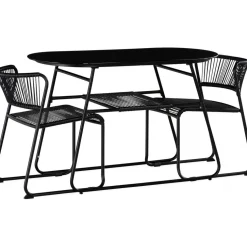 Parvekeryhmä Lamborg 120cm pöytä + 2 tuolia musta