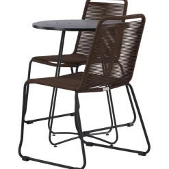 Parvekeryhmä Venture Home, ø60cm Bacong-pöytä + 2 Lindos-tuolia