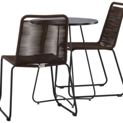 Parvekeryhmä Venture Home, ø60cm Bacong-pöytä + 2 Lindos-tuolia