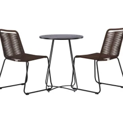 Parvekeryhmä Venture Home, ø60cm Bacong-pöytä + 2 Lindos-tuolia
