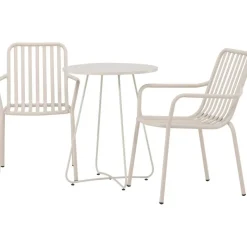 Parvekeryhmä Venture Home, ø60cm beige Bacong-pöytä + 2 mustaa Peking-tuolia