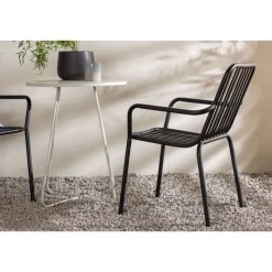 Parvekeryhmä Venture Home, ø60cm beige Bacong-pöytä + 2 mustaa Peking-tuolia