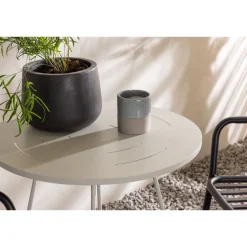 Parvekeryhmä Venture Home, ø60cm beige Bacong-pöytä + 2 mustaa Peking-tuolia