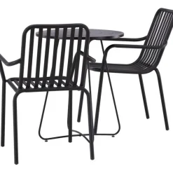 Parvekeryhmä Venture Home, ø60cm beige Bacong-pöytä + 2 mustaa Peking-tuolia