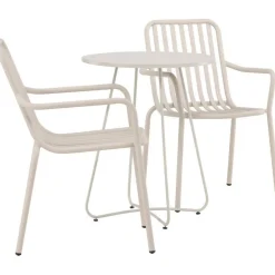 Parvekeryhmä Venture Home, ø60cm beige Bacong-pöytä + 2 mustaa Peking-tuolia
