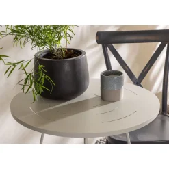 Parvekeryhmä Venture Home, ø60cm beige Bacong-pöytä + 2 mustaa Tablas-tuolia