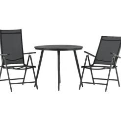 Parvekeryhmä Venture Home, ø90cm, harmaa/valkoinen Break-pöytä + 2 harmaata Break-säätötuolia