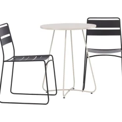 Parvekeryhmä Venture Home, ø60cm musta Bacong-pöytä + 2 mustaa Lina-tuolia